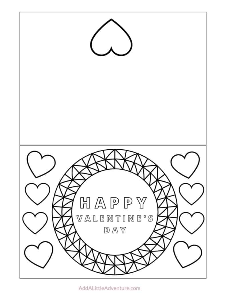 foldable printable valentines day cards to color for kids foldable